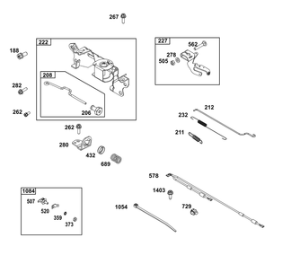 Controls Group Diagram and Parts List for 359447-0119-E1  Briggs and Stratton Engine